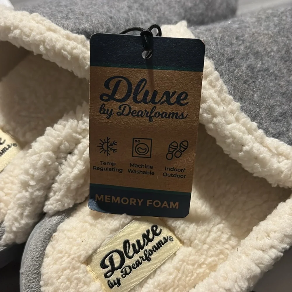 D’Luxe by dearfoams Women’s Maci Felted Scuff Slippers - Gray - M - Picture 5 of 5